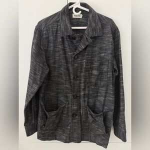 Taylor Stitch Ojai chore jacket in black gray cross dye